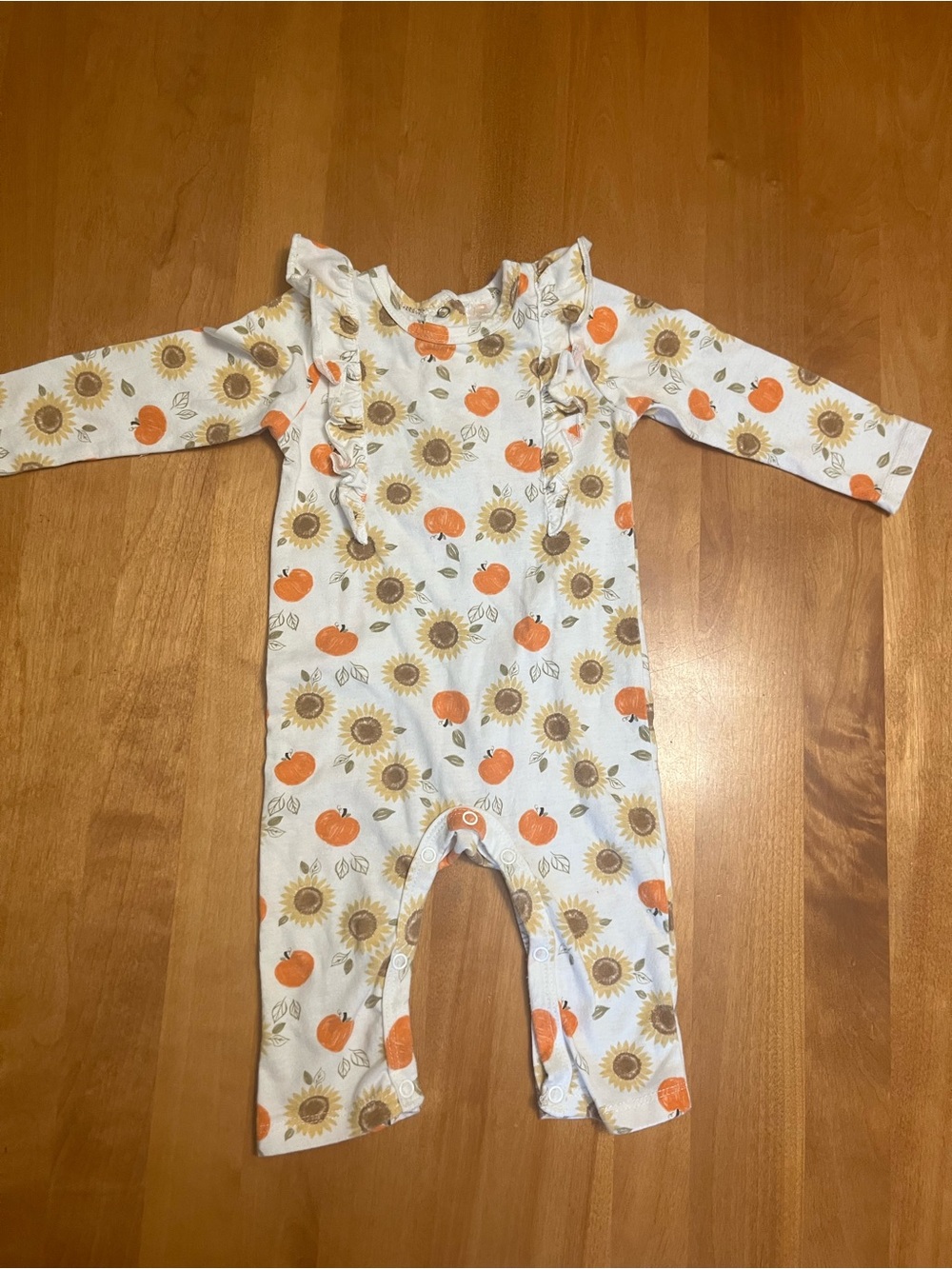 Long-Sleeve Pumpkin & Sunflower Onsie